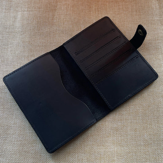 Custom Leather Passport Holder Black