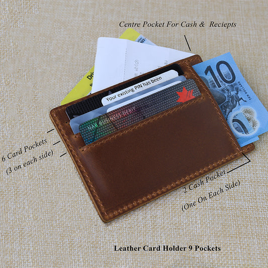 Unisex Brown Leather Cardholder