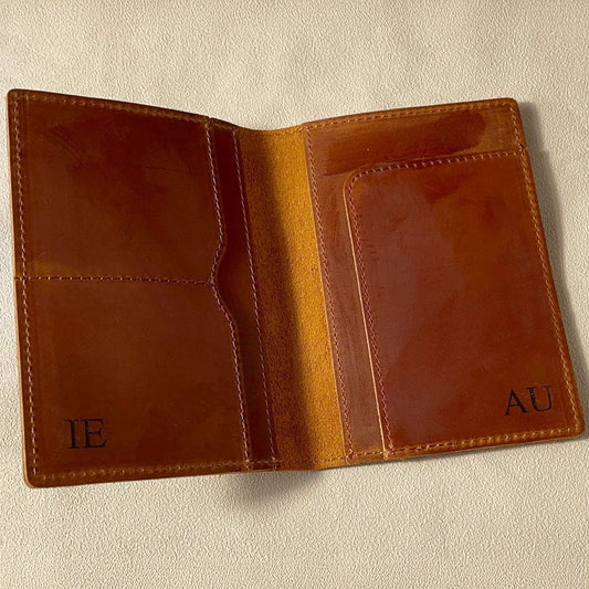 Personalized Unisex Travel Wallet Brown