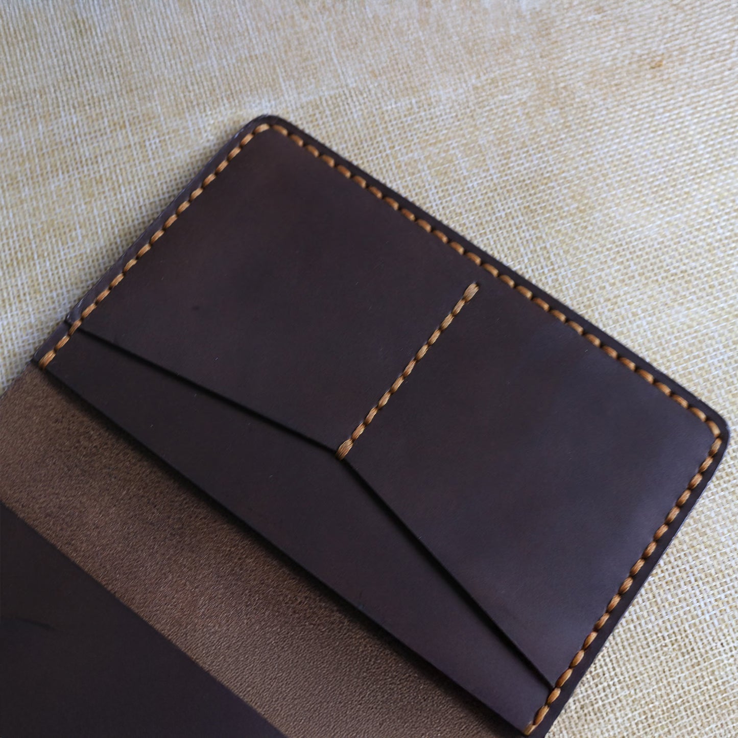 Personalised Travel Wallet Dark Brown Handmade