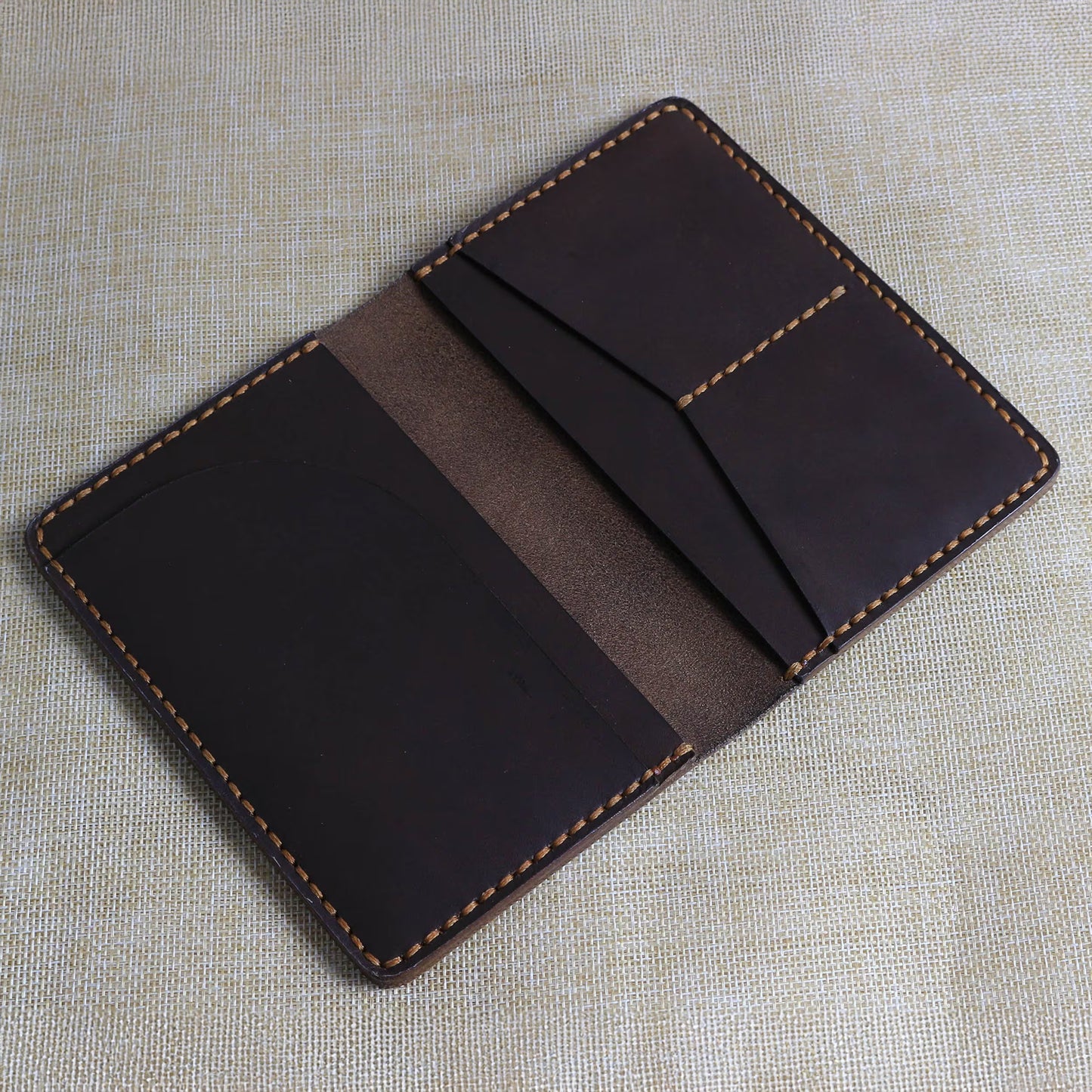 Personalised Travel Wallet Dark Brown Handmade