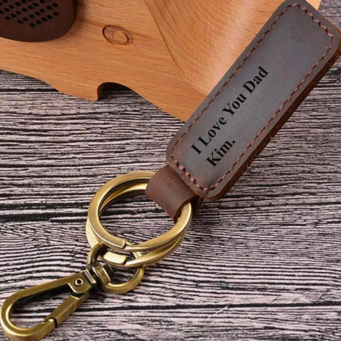 Personalised Keychain Dark Brown