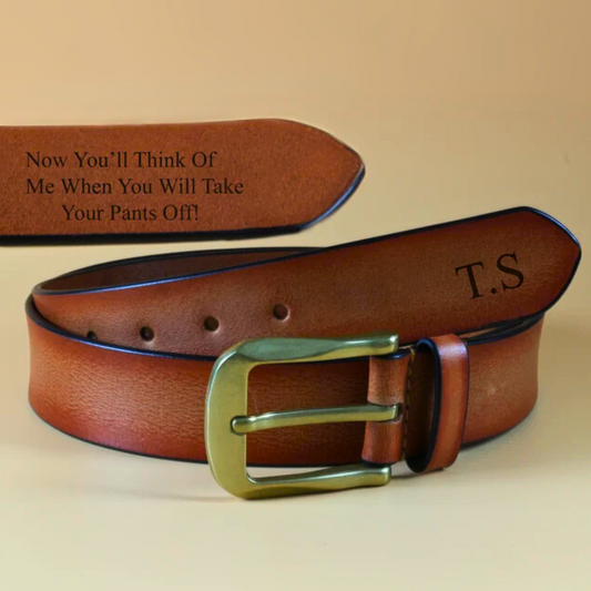 Mens' Leather Personalized Belt