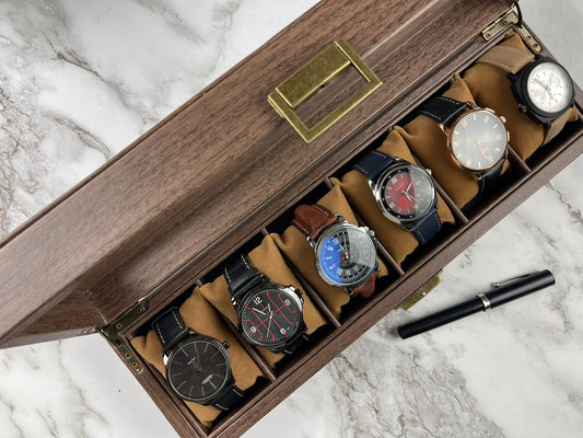 Personalised Wooden Watch Case 6 Slots