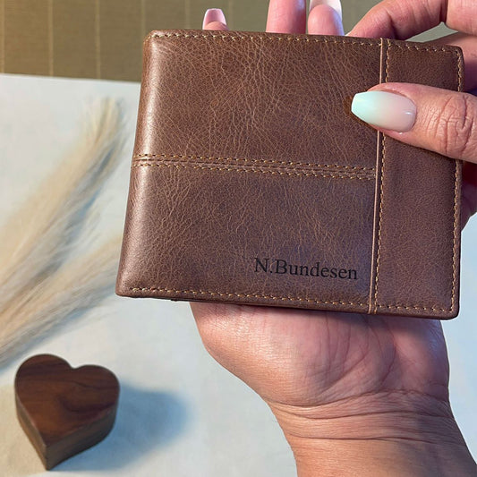 Personalised Bifold Leather Wallet