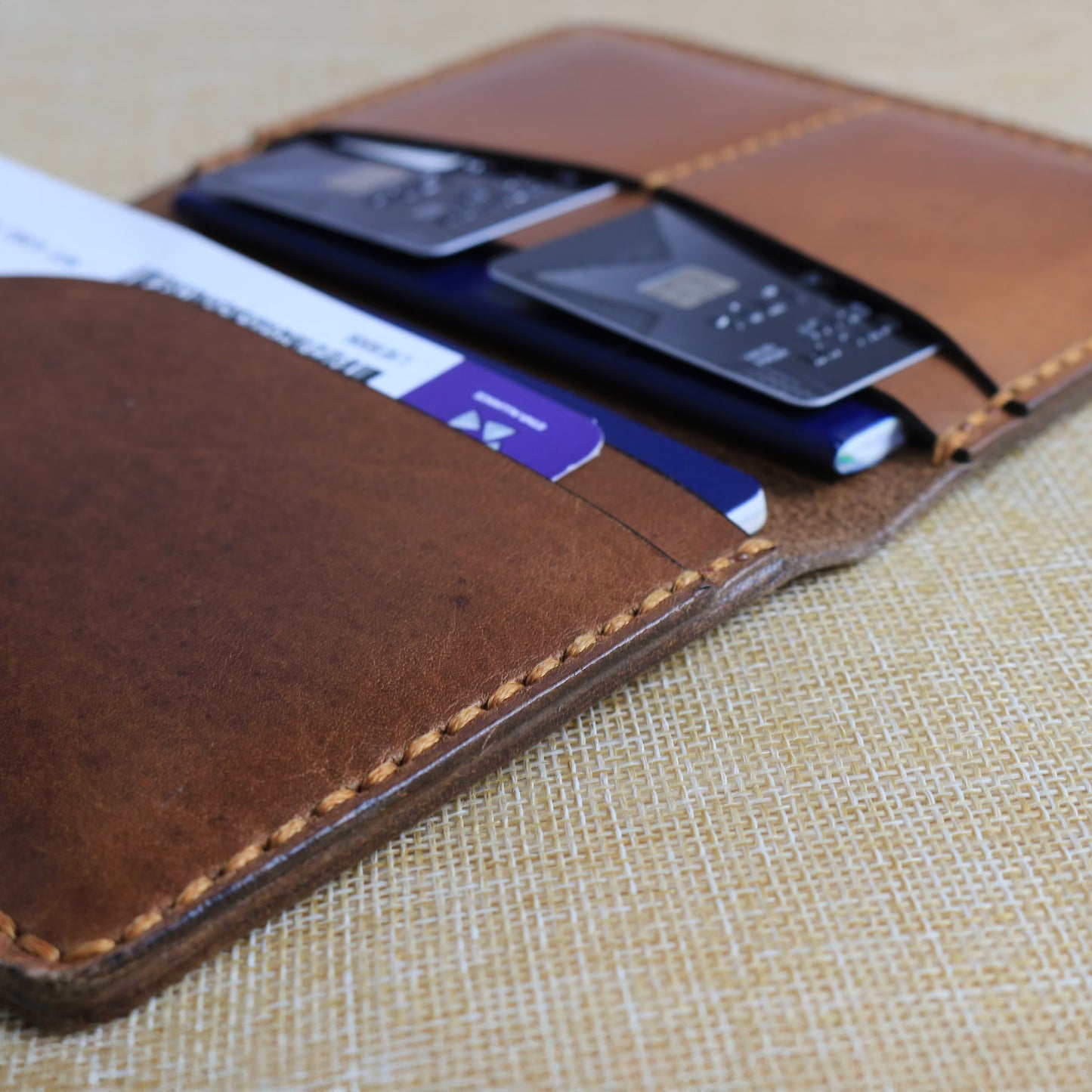 Handmade Personalized Travel Wallet Brown