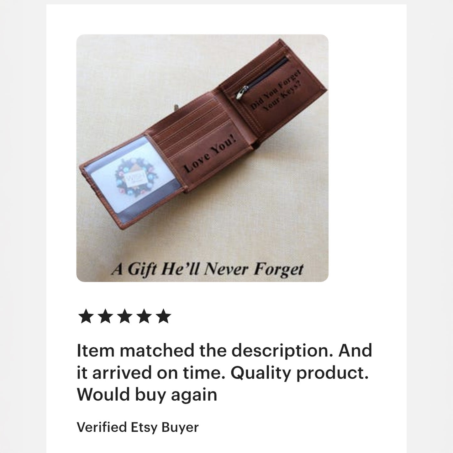 Leather Wallet for Men Personalised Birthday Gift