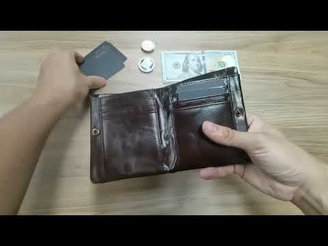 Personalised Dark Brown Bifold Leather Zipper Wallet Unisex