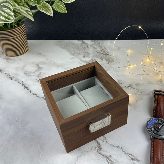 Personalised Wooden Watch Case- 2 Slots
