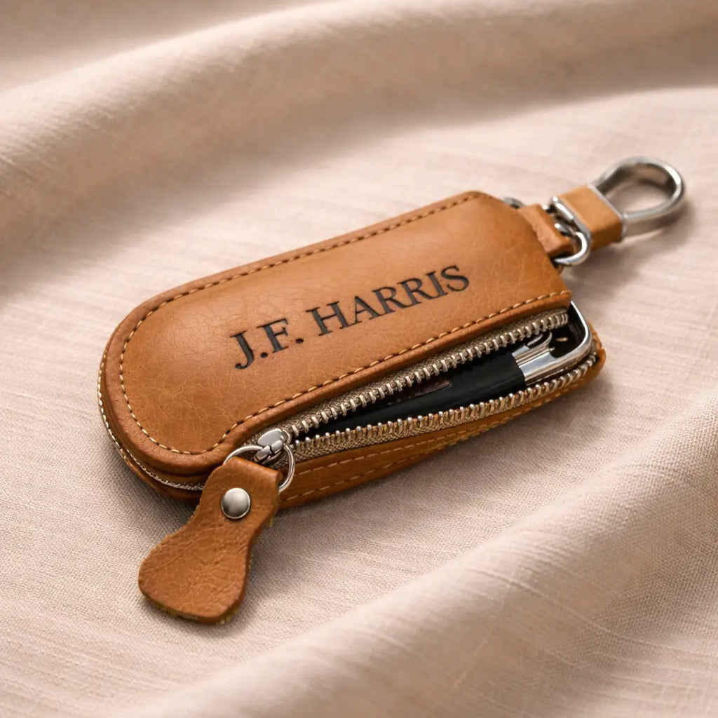 Leather Car Key Fob Cover – Custom Engraved