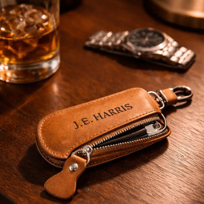 Leather Car Key Fob Cover – Custom Engraved
