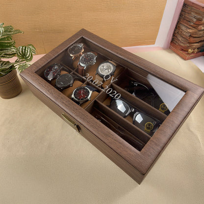 Personalised Wooden Watch Collection Case for 6 Watches