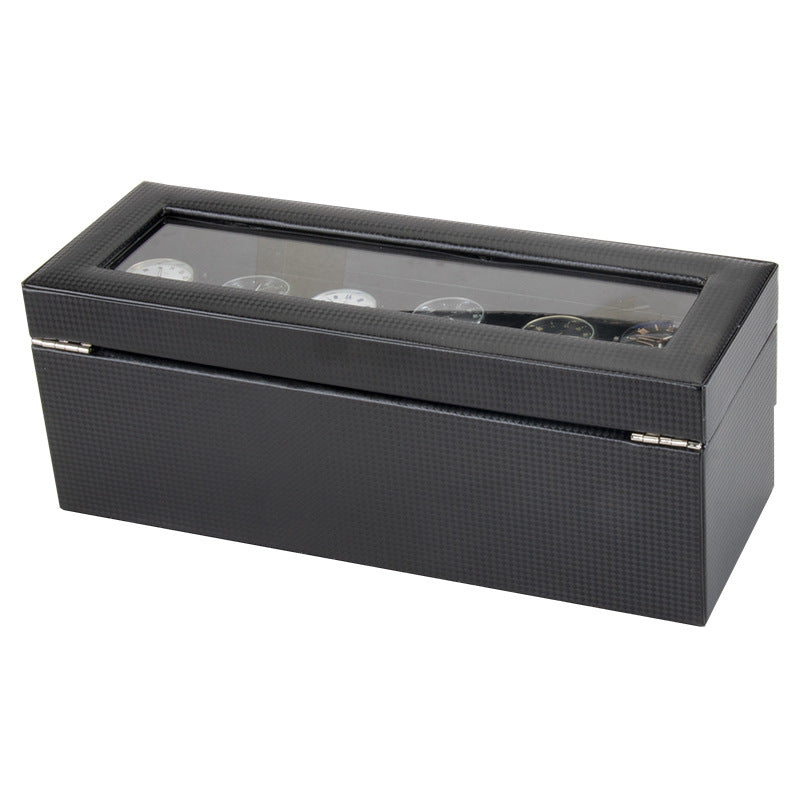 Carbon Fiber Men's Jewelry Box for 6 Watches