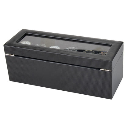 Carbon Fiber Men's Jewelry Box for 6 Watches