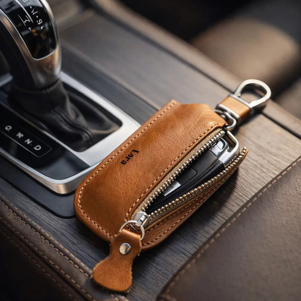 Leather Car Key Fob Cover – Custom Engraved