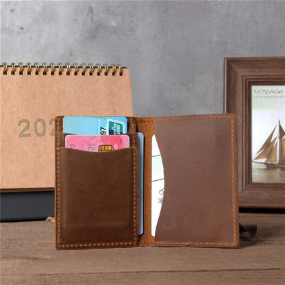 Bifold Leather Cardholder Brown