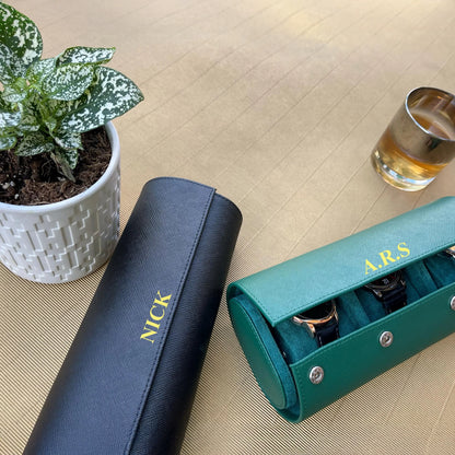 Green Saffiano Custom Leather Watch Case