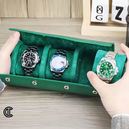 Green Saffiano Custom Leather Watch Case