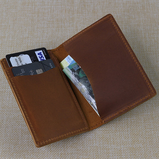 Bifold Leather Cardholder Brown