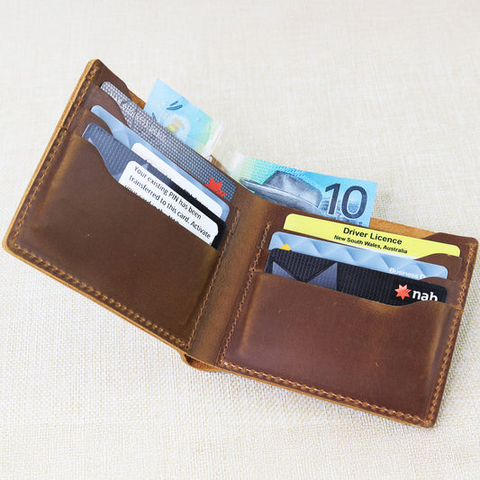 Personalised Brown  Leather Wallet for Men