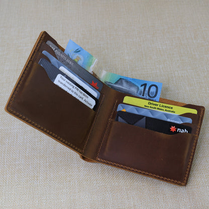 Personalised Leather Men's Wallet With Engraved initials