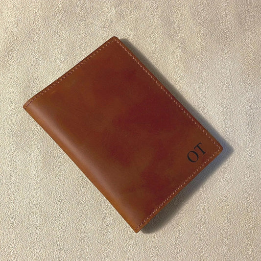Personalized Unisex Travel Wallet Brown