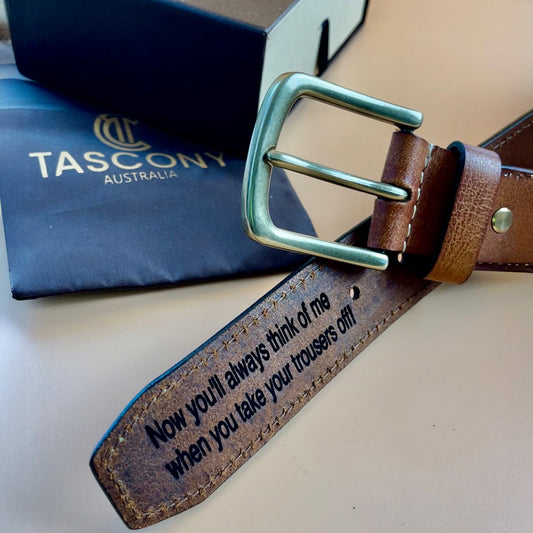 Personalized brown leather belt for Men 1