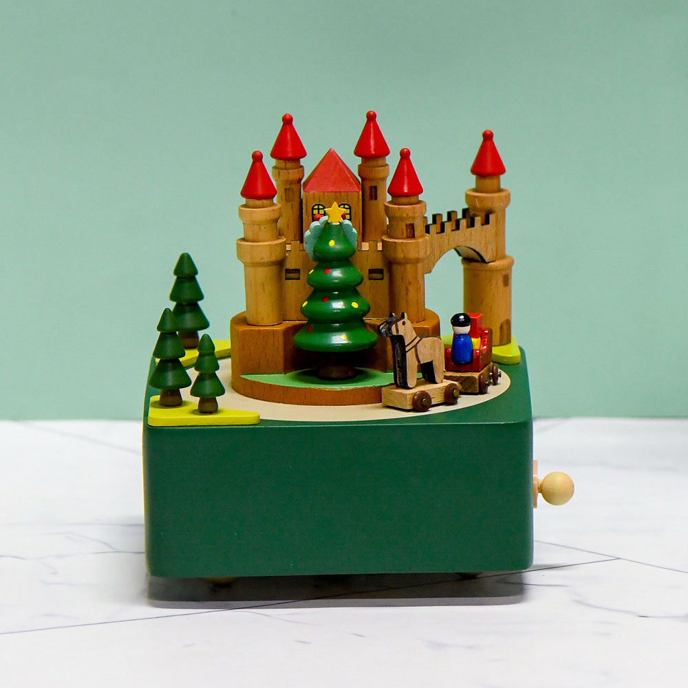 Keepsake Wooden Train and Castle Music Box