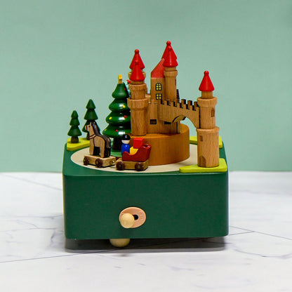 Keepsake Wooden Train and Castle Music Box