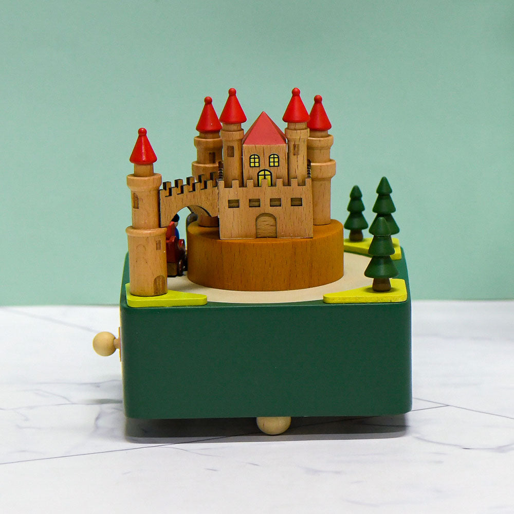 Keepsake Wooden Train and Castle Music Box