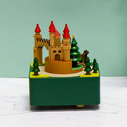 Keepsake Wooden Train and Castle Music Box
