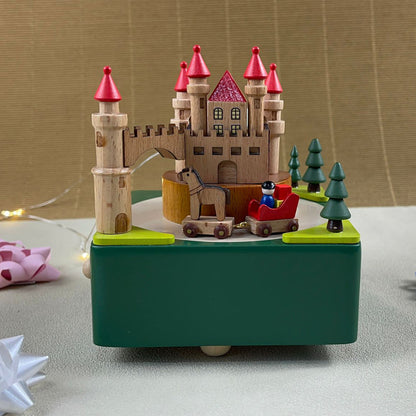 Keepsake Wooden Train and Castle Music Box