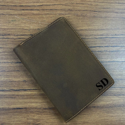 Personalized Leather Travel Wallet Vintage