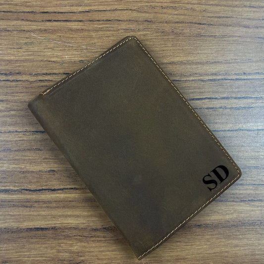 Personalized Leather Travel Wallet Vintage