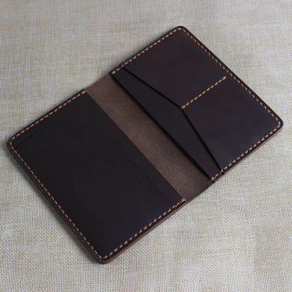 Personalised Travel Wallet Dark Brown Handmade
