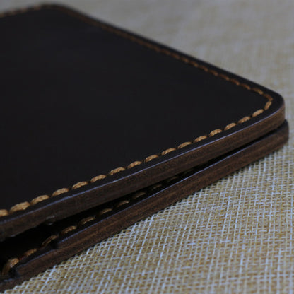 Personalised Travel Wallet Dark Brown Handmade