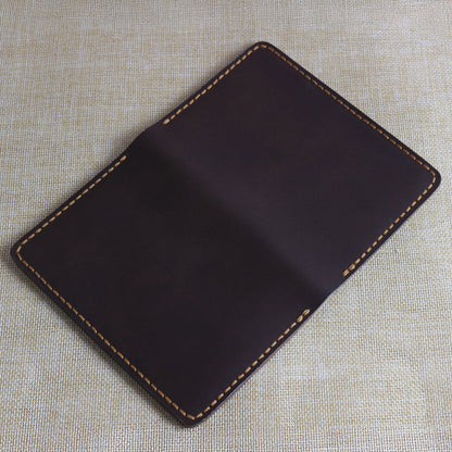 Personalised Travel Wallet Dark Brown Handmade