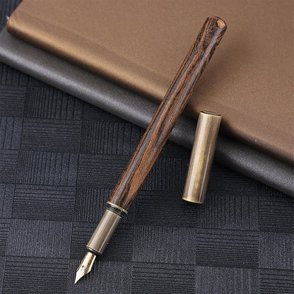 Dark Brown Luxury Fountain Pen Set with Ink Converter – Executive Calligraphy Gift