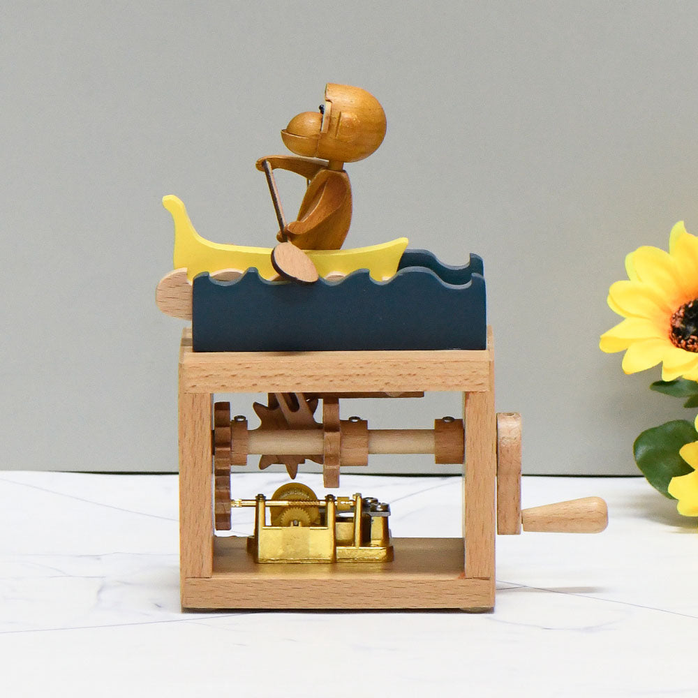 Handmade Monkey Hand Cranked Music Box