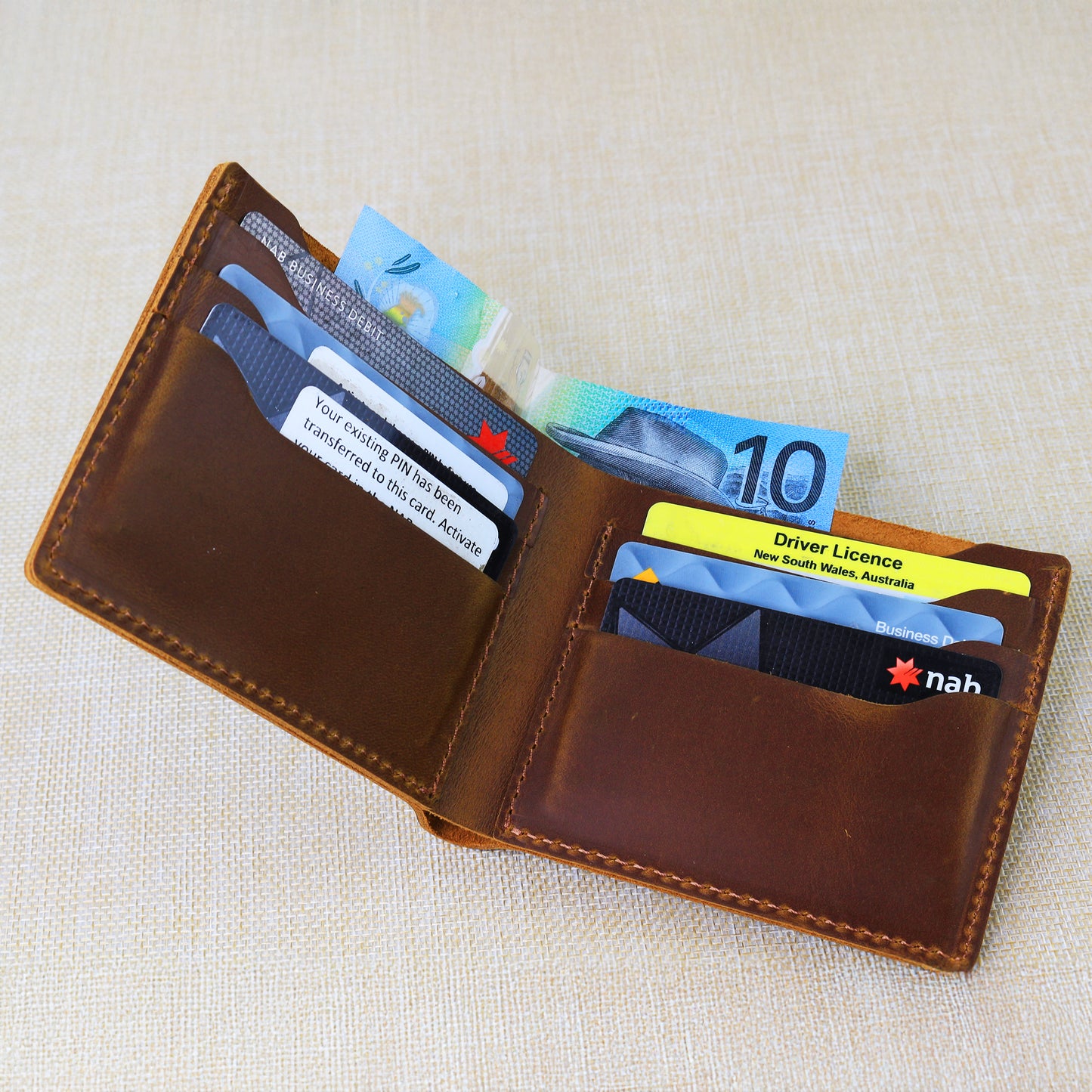 Personalised Leather Wallet for Men with Engraved Name