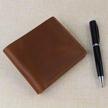 Personalised Leather Wallet for Men with Engraved Name