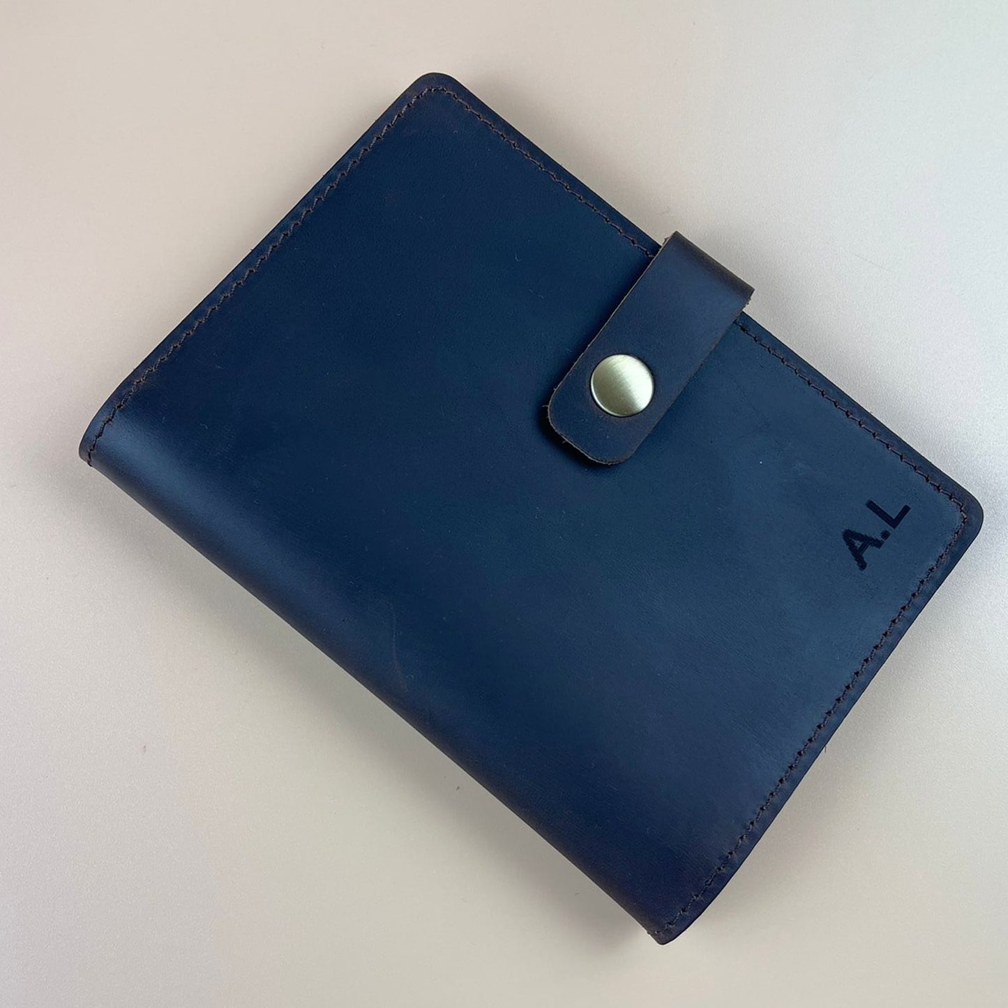 Custom Leather Passport Holder Dark Brown