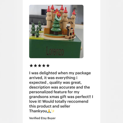 Keepsake Wooden Train and Castle Music Box