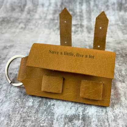 Leather Keychain Brown – Personalised Engraved
