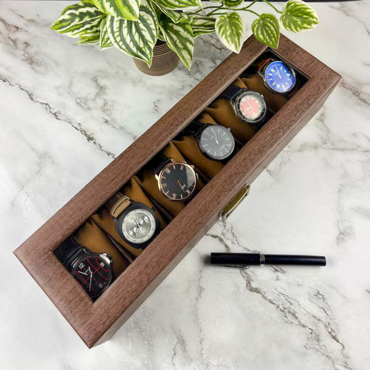 Personalised Wooden and Leather Watch Case