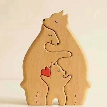 Personalised Wooden Bear Family Puzzle Set of 3
