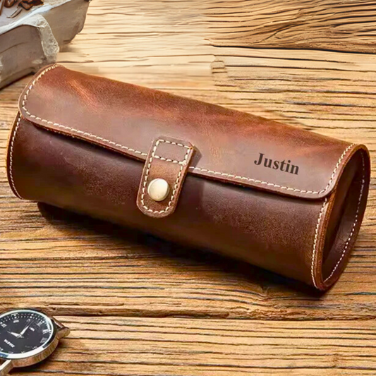 Personalised Leather Watch roll