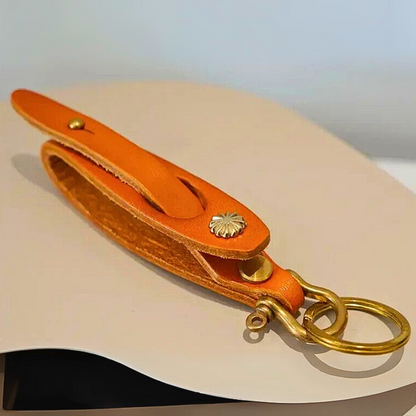Premium Leather Strap Keychain Tan – Custom Engraved
