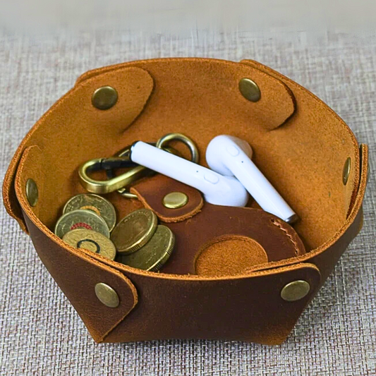 Personalized Hand Crafted Leather Valet Tray