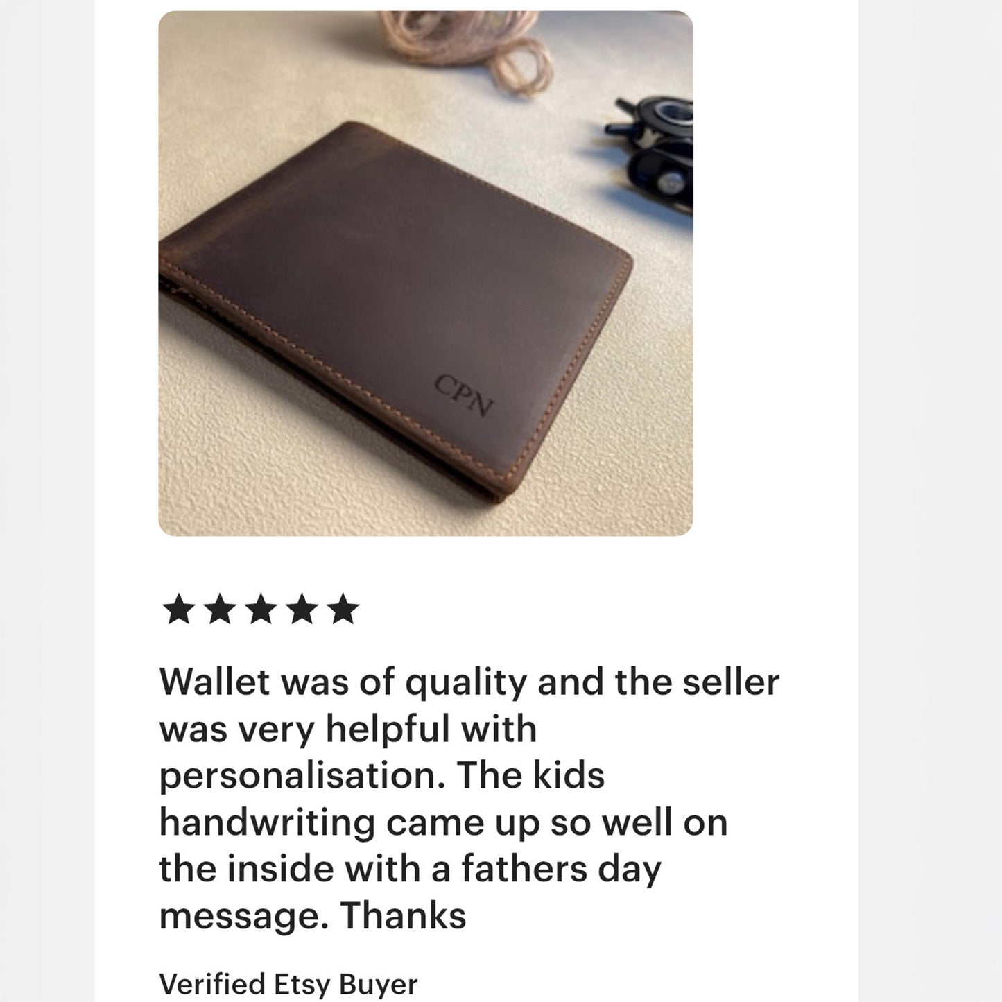Bifold Dark Brown Leather Wallet Customised for Men